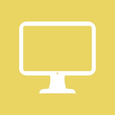 Bilgisayar ekran işareti simgesi. Düz tasarım stili.