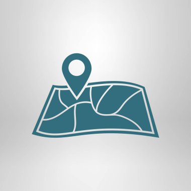 pin işaretçisi basit simgesi, vektör çizim