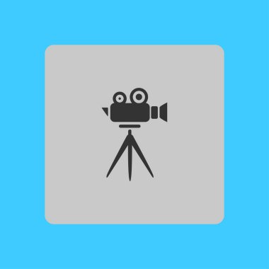 Sinema kamera simgesi. Düz tasarım stili. Vektör.