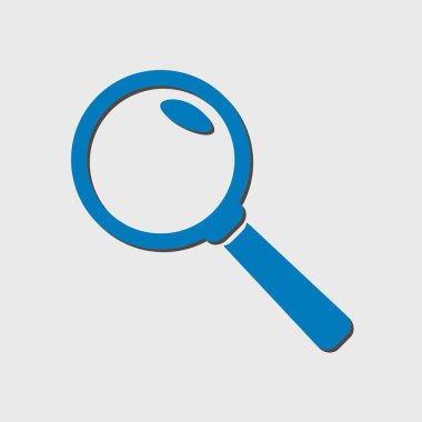 Büyüteç simgesi. Arama düğmesi. Büyüteç camı. Düz tasarım stili. 