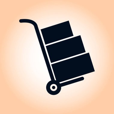 Kutuları simge kamyonla. El kamyon işareti simgesi.