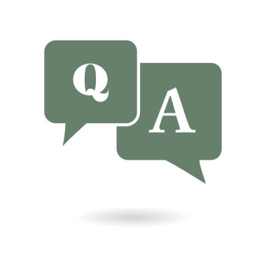 Q&A işareti simgesi. Konuşma balonları ile soru ve cevap.