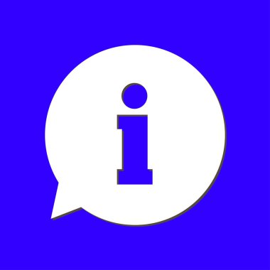 Bilgi: konuşma balonu sembolü. Düz tasarım stili