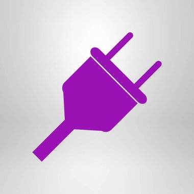 Vektör elektrik fişi web düz simgesi. Renk illüstrasyonu