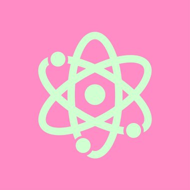 Atom işareti simgesi. Atom bölümü simgesi. Düz tasarım stili.