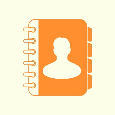 Adres defteri simge vektör. Düz tasarım stili. 