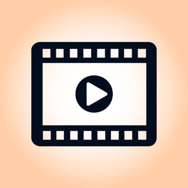 Video simgesi. Düz tasarım stili. Film galası. Canlı video takvimi.