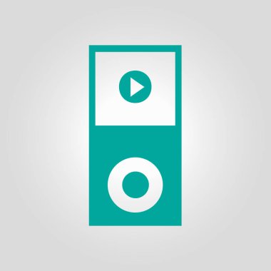 Taşınabilir kitle iletişim araçları oyuncu simgesi. Düz tasarım stili. 