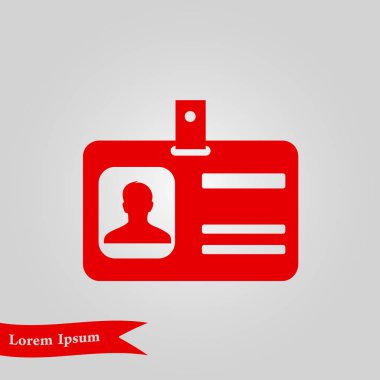 Kimlik kartı simgesi. Konferans katılımcı rozeti. Düz tasarım stili. 