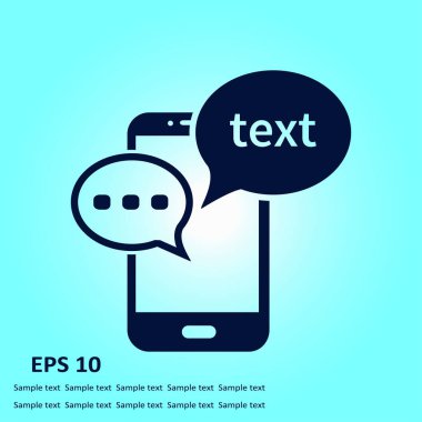 Mobil sohbet simgesi. Cep telefonu Web sohbet ve iletişim temsil eden.