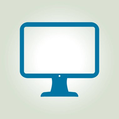 Bilgisayar ekran işareti simgesi. Düz tasarım stili.