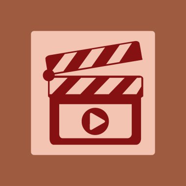 Film yapımcısı clapper kurulu simgesi. Düz tasarım stili.