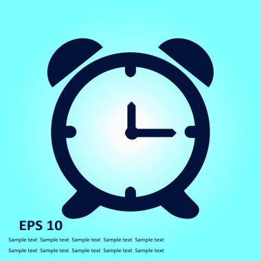 Saat Açık. Saat yüzü. Düz tasarım stili.