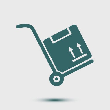 Kutuları simge kamyonla. El kamyon işareti simgesi.