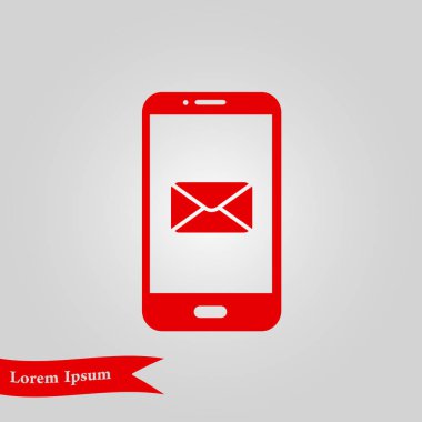 Akıllı telefon e-posta veya sms simgesi. Mobil posta işareti simgesi.