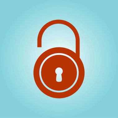 asma kilit, vektör çizim basit simgesi