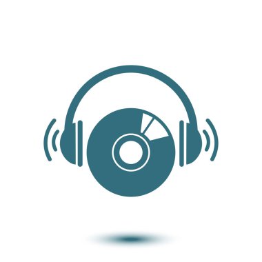 CD veya Dvd simgesini. Kompakt disk erkek. Düz tasarım stili.