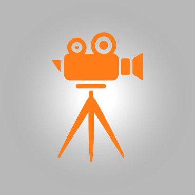 Sinema kamera simgesi. Düz tasarım stili. Vektör.