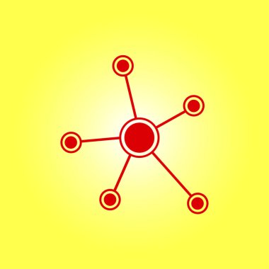 Sosyal ağ tek simge. Küresel teknoloji. İş sosyal bağlantıları ağ.