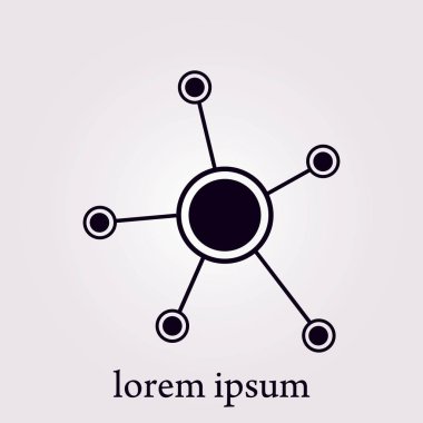 Sosyal ağ tek simge. Küresel teknoloji. İş sosyal bağlantıları ağ.