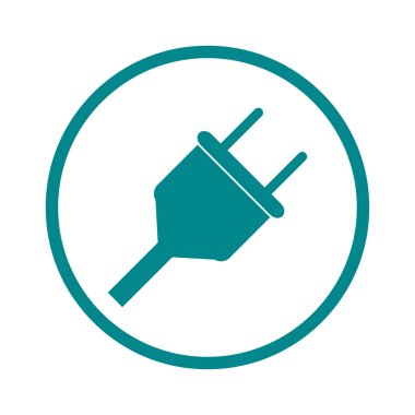 Vektör elektrik prizinden sembolü. Web düz simgesi.