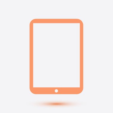 Modern dijital tablet Pc simgesi. Düz tasarım simgesi. 