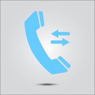 Telefon simgesi. Düz tasarım stili. Geri bildirim sembolü.