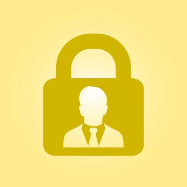 Kullanıcı oturum açma kimlik doğrulama simgesi. Düz tasarım stili.