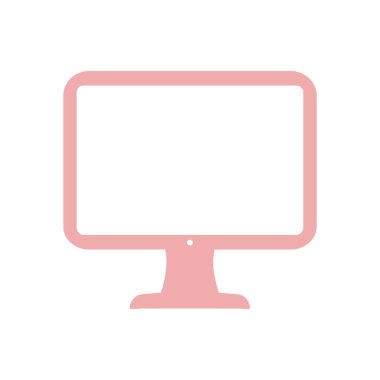 Bilgisayar ekran işareti simgesi. Düz tasarım stili.