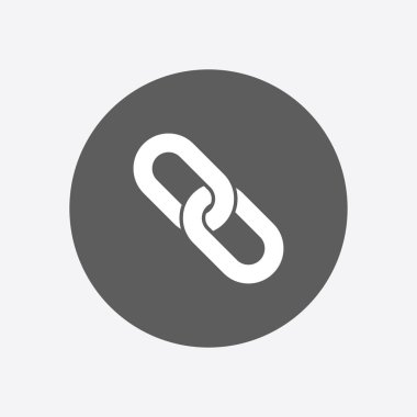 Bağlantı tek simge. Zincir bağlantı simgesi. Kaynağına bağlantı simgesi.