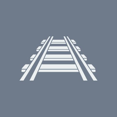 Demiryolu simgesi. İşareti tren. Parça yolu sembolü.  