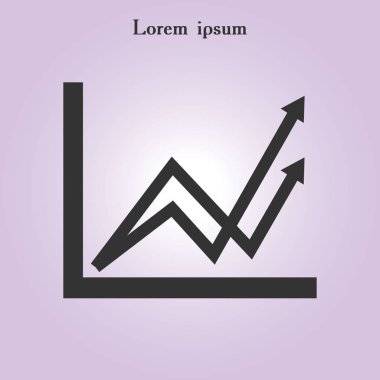 İş grafiği. Infographic. Grafik simgesini. Büyüyen grafik erkek. Düz tasarım stili.