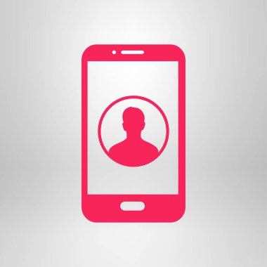 Online konferans akıllı telefon simgesi. Akıllı telefonlar ve tabletler ile sesli ve görüntülü konferans.