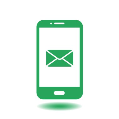 Akıllı telefon e-posta veya sms simgesi. Mobil posta işareti simgesi.