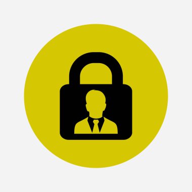 Kullanıcı oturum açma kimlik doğrulama simgesi. Düz tasarım stili.