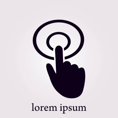 El imleç işareti simgesi. El işaretçi simgesi. Modern UI Web sitesi gezinme. Düz tasarım. 