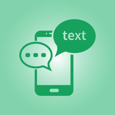Mobil sohbet simgesi. Cep telefonu Web sohbet ve iletişim temsil eden.