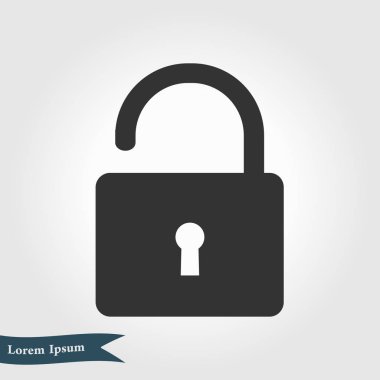 asma kilit, vektör çizim basit simgesi