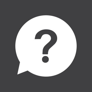 Soru işareti işareti simgesi. Yardım simgesi. SSS işareti. Düz tasarım stili. 