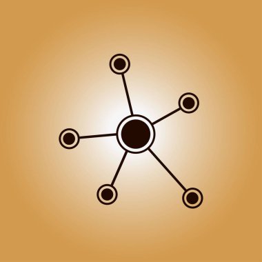 Sosyal ağ tek simge. Küresel teknoloji. İş sosyal bağlantıları ağ.