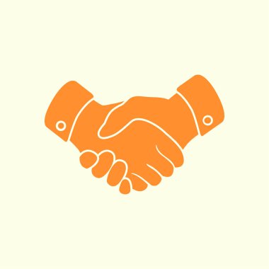 El sıkışma işareti simgesi. Başarılı iş sembolü. Düz tasarım stili.