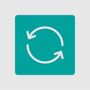 Dairesel ok işareti simge vektör. Düz tasarım stili.