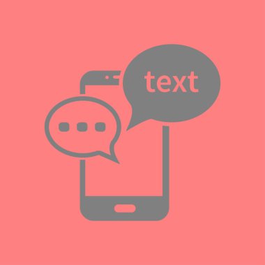 Mobil sohbet simgesi. Cep telefonu Web sohbet ve iletişim temsil eden.