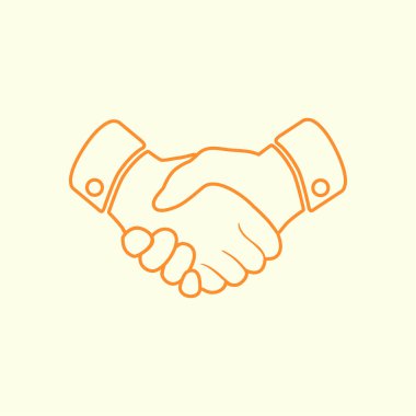 El sıkışma işareti simgesi. Başarılı iş sembolü. Düz tasarım stili.