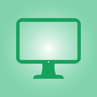 Bilgisayar ekran işareti simgesi. Düz tasarım stili.