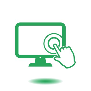 Ekran monitör simgeye dokunun. İşaretçi işaret.