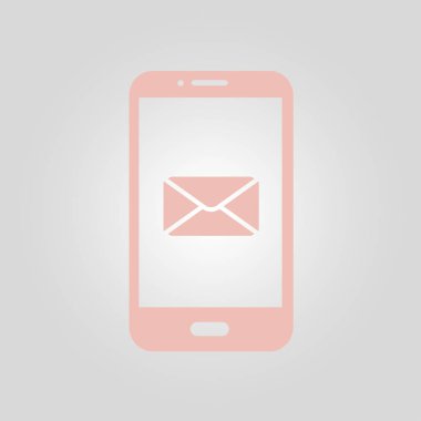 Akıllı telefon e-posta veya sms simgesi. Mobil posta işareti simgesi.