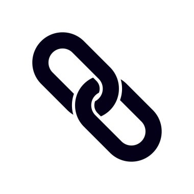 Bağlantı tek simge. Zincir bağlantı simgesi. Kaynağına bağlantı simgesi.