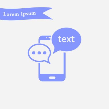 Mobil sohbet simgesi. Cep telefonu Web sohbet ve iletişim temsil eden.