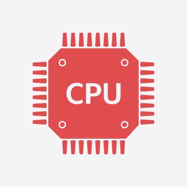 Devre kartı simgesi. Teknoloji düzeni kare simgesi. Düz tasarım stili.